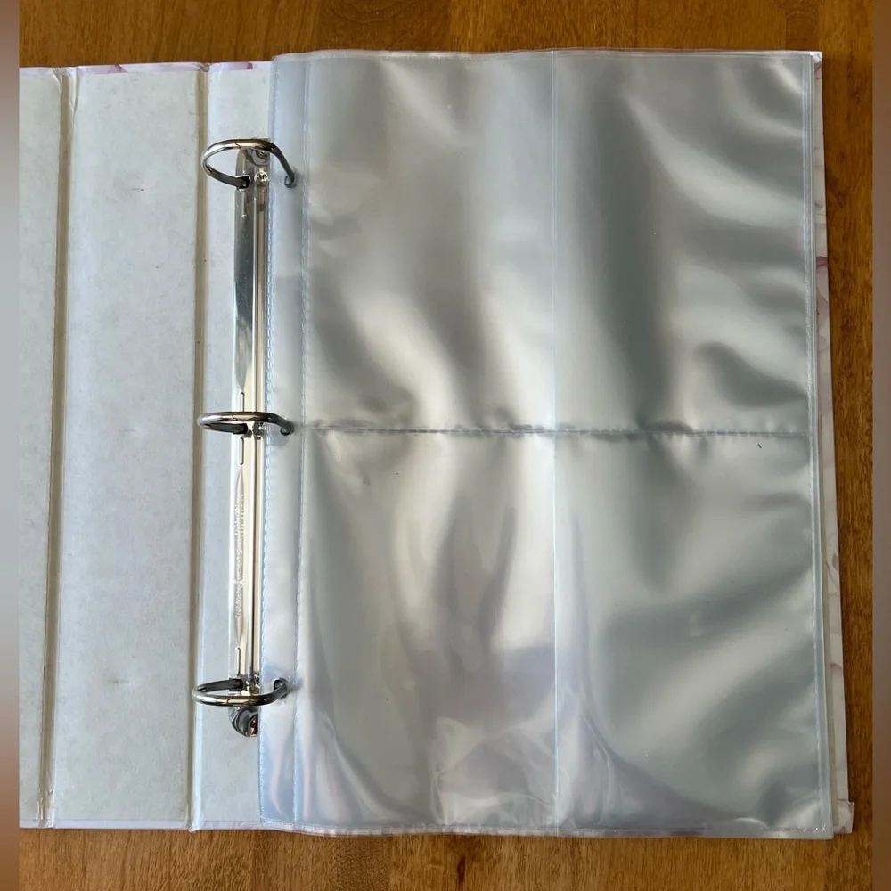 Floral 3 Ring Photo Album with Pink and White Roses